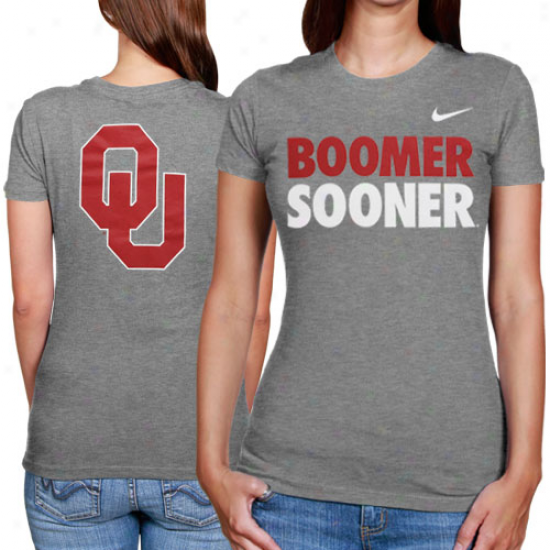 Nike Oklahoma Sooners Ladies Boomer Sooner T-shirt - Ash