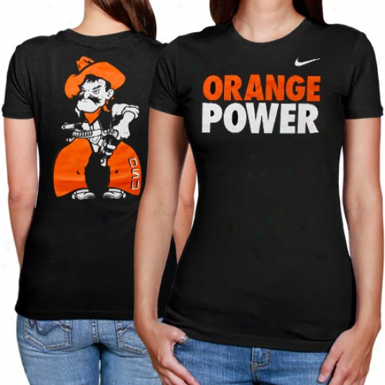 Nike Oklahoma State Cowboys Ladies Orange Power T-shirt - Black