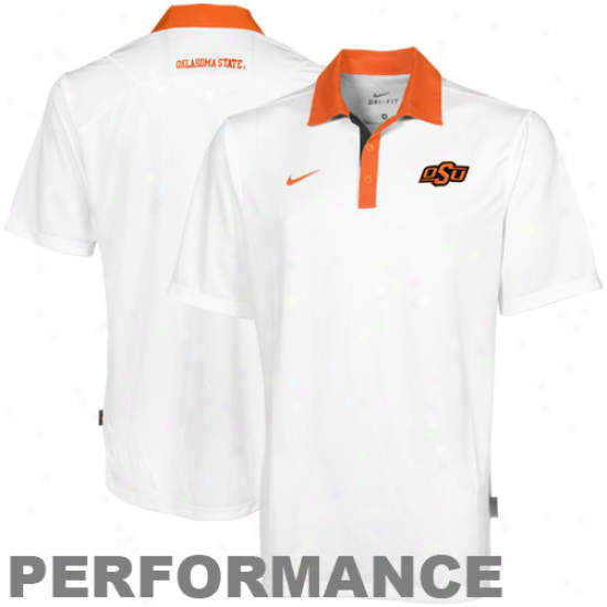 Nike Oklahoma State Cowboys White Practice Performance Polo