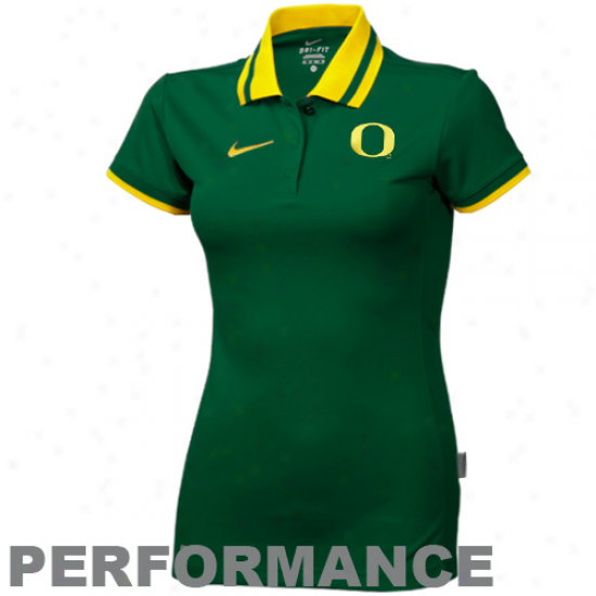 Noke Oregon Ducks Ladies Green Sideline Performance Polo