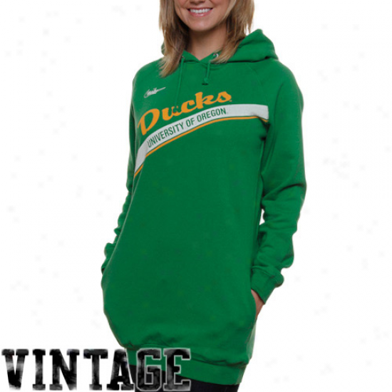 Nike Oregon Ducks Ladies Green Vajlt Boyfriend Long Pullkver Hoodie Sweatshirt