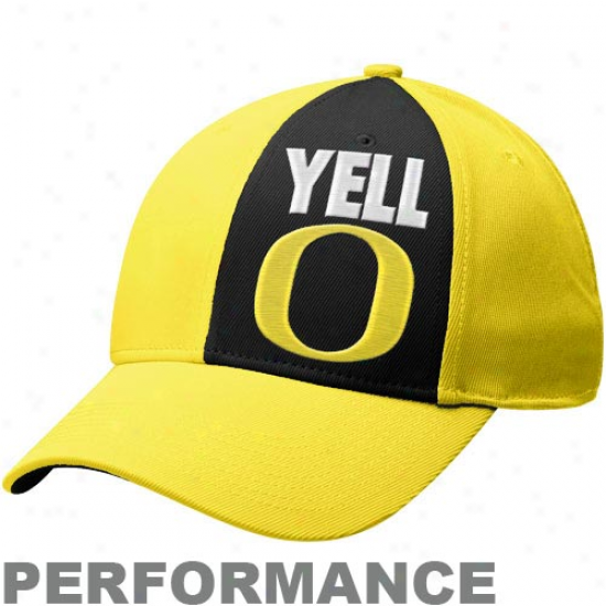 Nike Oregon Ducks Yellow Yell O Legacy 91 Swoosh Performance Flex Hat