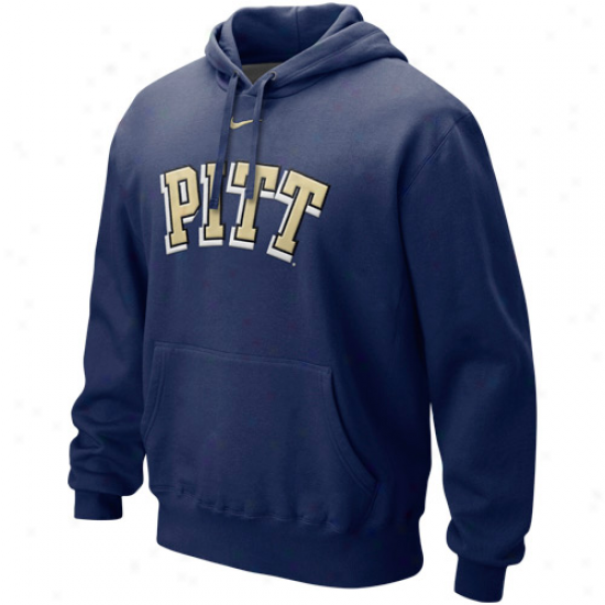 Nike Pittsburgh Panthers Navy Blue Classic Logo Pullover Hoodie Sweatshirt