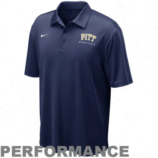 Nike Pittsburgh Panthers Navy Blue Coaches Basketball Performance Polo