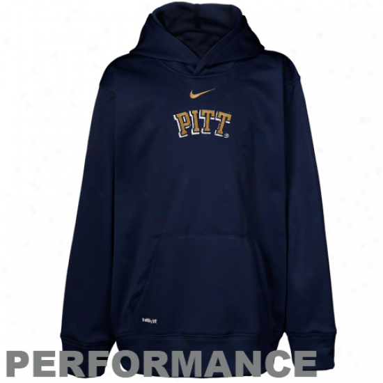 Nike Pittsburgh Pabthers Youth Navy Blue Therma-fit Performance Pullover Hoodie Sweatshirt