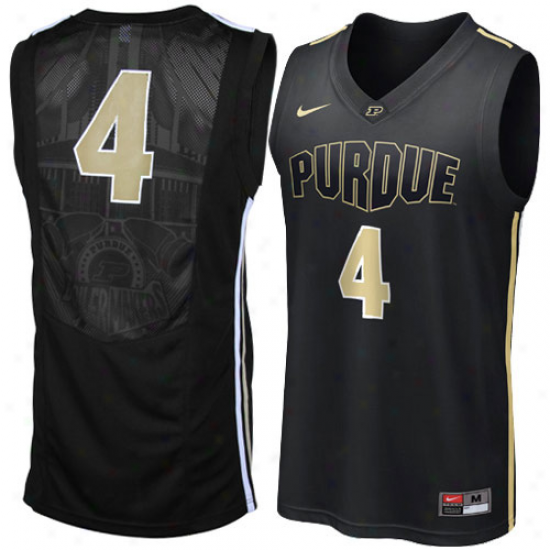 Nike Purdue Boilermakers #4 Juvenility Replica Basketball Jersey - Black