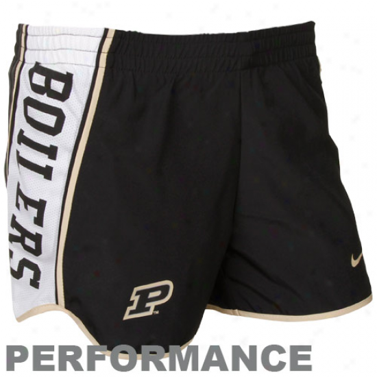 Nike Purdue Boilermakers Ladies Black Pacer Performance Shorts