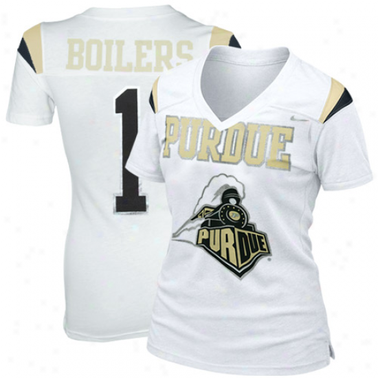 Nike Purdue Boilermakers Ladies Replica Football Premium T-shirt - White