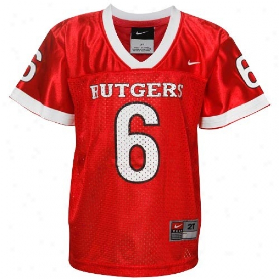Nike RutgersS carlet Knights #6 Toddler Replica Football J3rsey - Scarlet