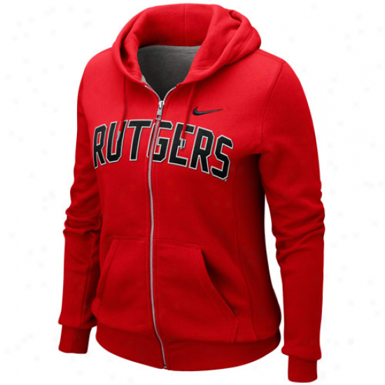 Nike Rutgers Scarlet Knights Ladies Scarlet University Classic Full Zip Hoodie Sweatshirt