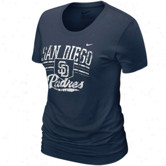 Nike Sann Diego Padres Lafies Ships Blue Home Province Tri-blend T-shirt