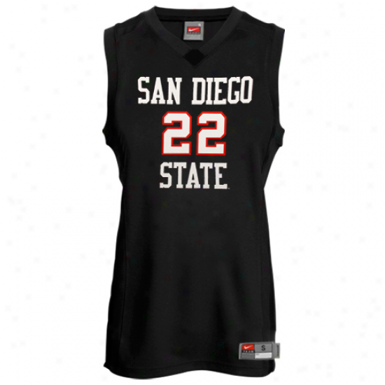 Nike San Diego State Aztecs #22 Replica Basketball Jersey - Black