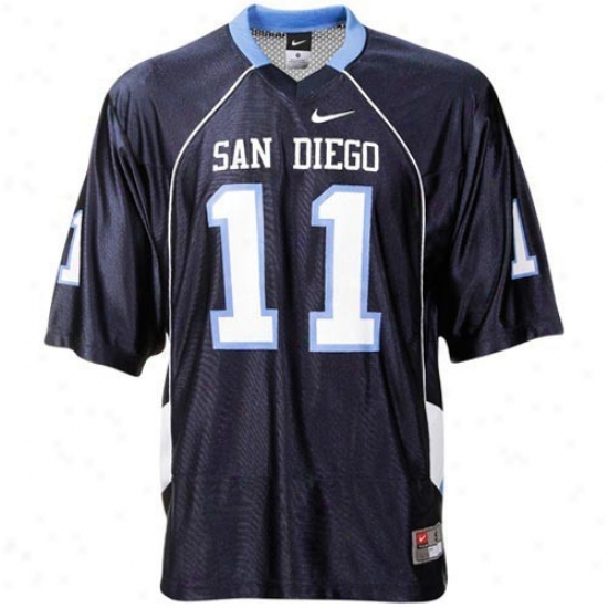 Nike San Diego Toreros #11 Replica Football Jersey - Navy Blue