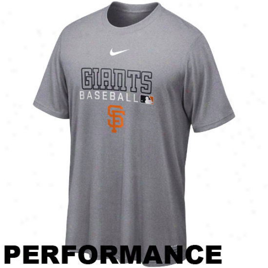 Nike San Francisco Giants Dri-fit Team Distribute Legend Performance T-qhirt - Ash