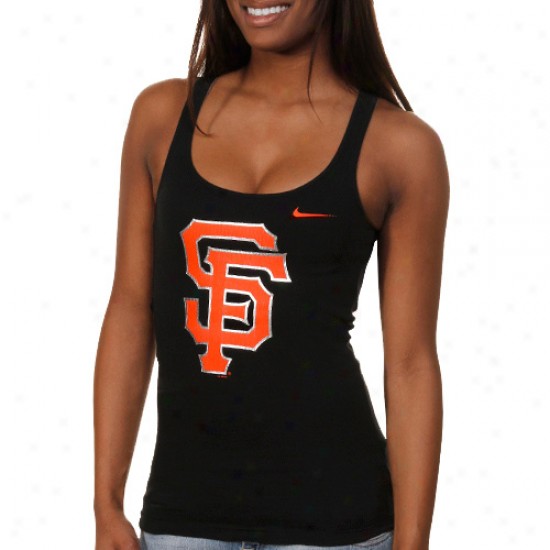 Nike San Francico Giants Women's Cotton Ribbed Tank Surface - Blck