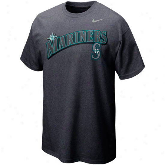 Nike Seattle Mariners Seasonal Felt Heathered T-shirt - Charcoal