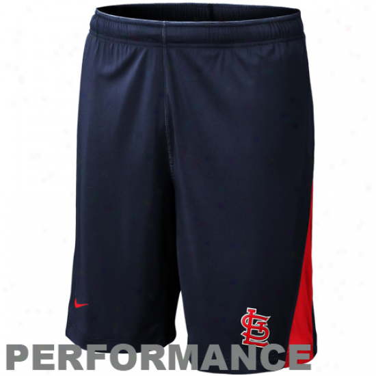 Nike St. Louis Cardinals Authentic Collection Dri-fit Playing Training Shorts - Navy Blue