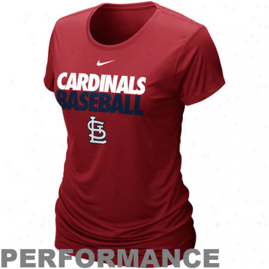 Nike St. Louis Cardinals Ladies Dri-fit Cotton Performance T-shirt - Red