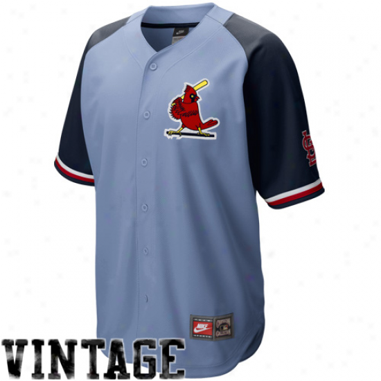 Nike St. Louis Cardinals Light Blue-navy Blue Cooperstown Quick Pick Vintage Baseball Jersey