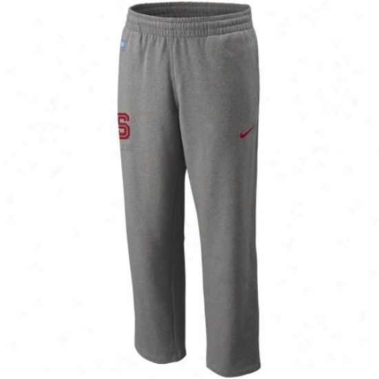 Nike Stanford Cardinal Ash Elite Basketball Practice Fleece Pants