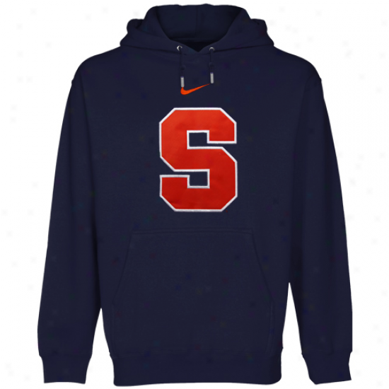 Nike Syracuse Orange Navy Blue Classic Logo Pullover Hoodie Sweatshirt