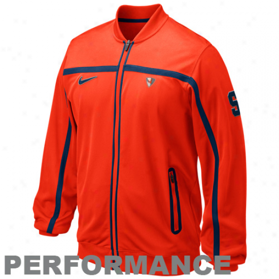 Nike Syracuse Orange Orange Elite Baskstball Big Gaje Full Zip Performance Jacket