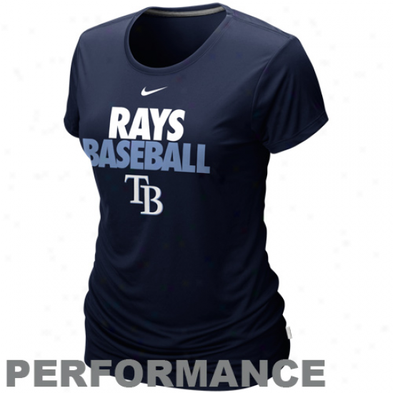 Nike Tampa Bay Rays Ladies  Dri-fit Cotton Performance T-shirt - Nqvy Blue