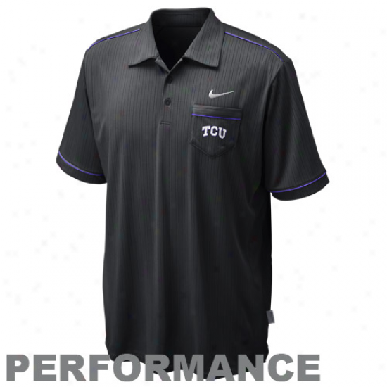 Nike Texas Christian Hornec Frogs (tcu) Black Conference Performance Polo