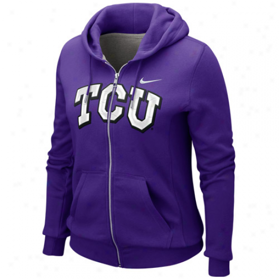 Nike Texas Christian Horned Frogs (tcu) Ladies Purple University Classic Full Zip Hoodie Sweatshirt