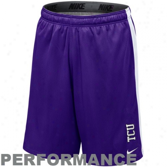 Nike Texas Christian Horned Frogs (tcu) Purple-white Varsity Mesh Performance Shorts