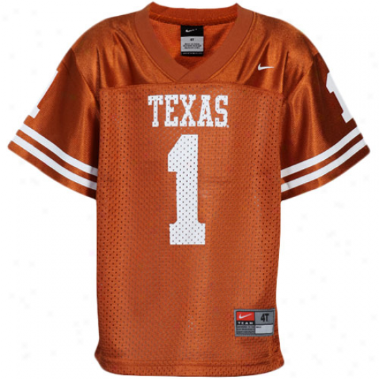 Nike Texas Longhorns #1 Toddler Replica Fkotball Jersey - Burnt Orange