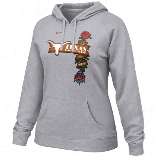 Nike Texas Longhorns Lafies Ash 2010 Bcs National Championship Pasadena Leap Hoody Sweatshirt