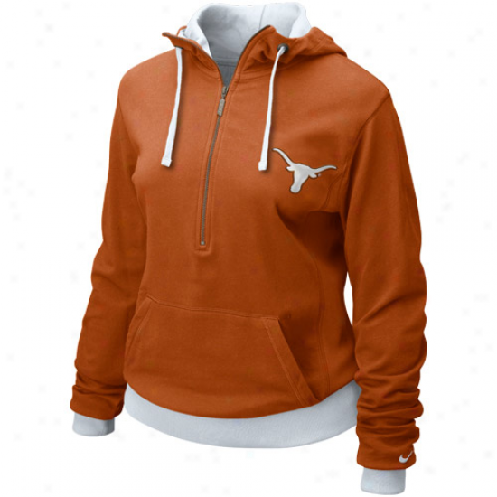 Nike Texas Longhorns Ladies Burnt Orange Lougin' Half Zip Hoody Jacket