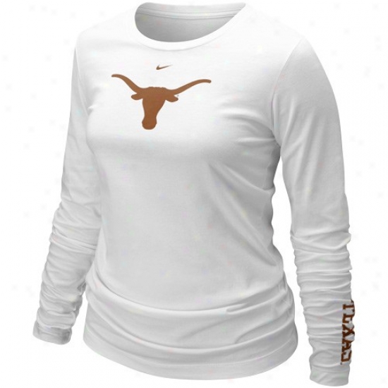 Nike Texas Longhorns Ladies White Classic Logo Long Sleeve T-shirt