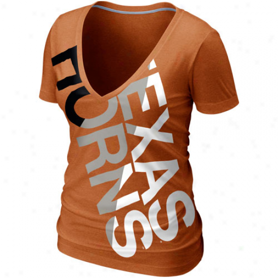 Nike Texas Longhorns Womens Deep V Blended T-shirt - Burnt Orange