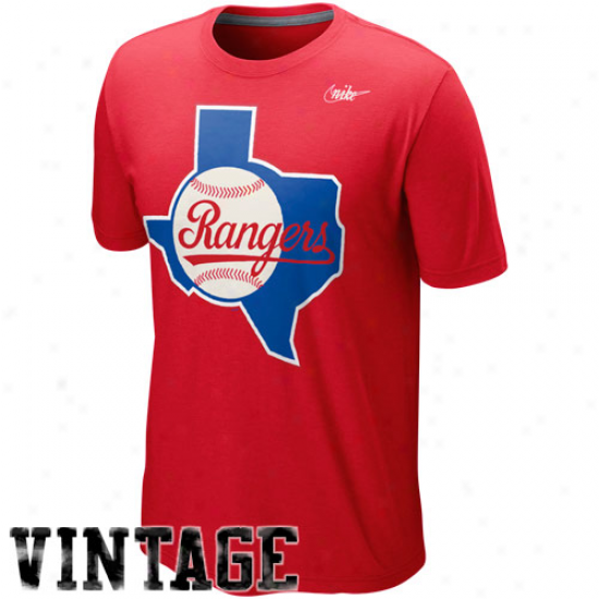 Nike Texas Rangers Cooperstown Blended Logo Tri-blend T-shirt - Red