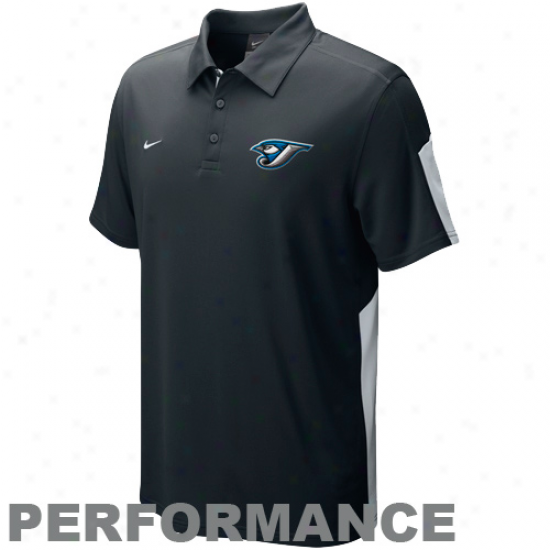 Nike Toronto Blue Jays Black Authentic Collection Dri-fit Performance Polo