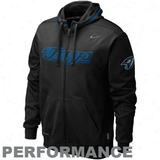 Nike Toronto Blue Jays Black Ko Performance Full Zip Hoodie Sweatshirt