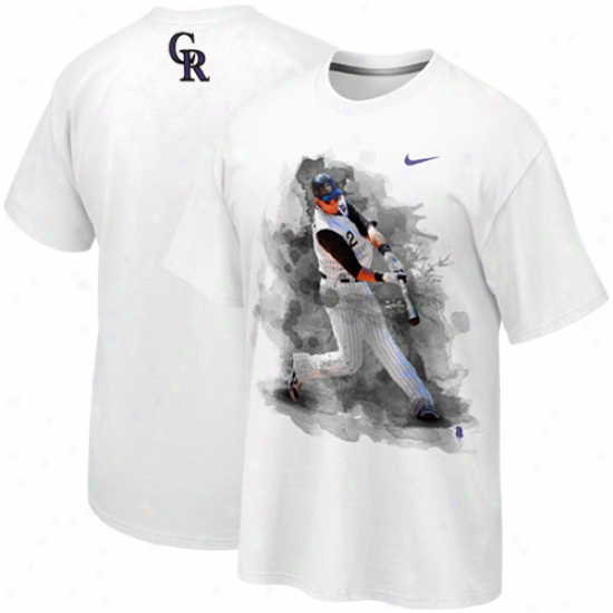 Nike Troy Tulowitzki Colorado Rockies Player T-shirt - White