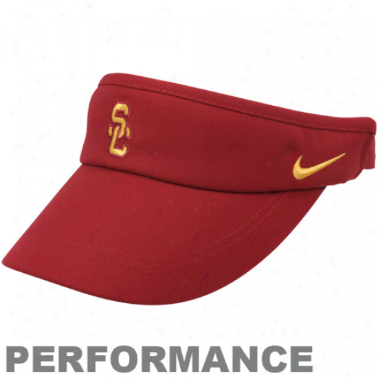 Nike Usc Trojans Cardinal Coaches Performance Adjustable Visor