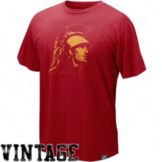 Nime Usc Trojans Cardinal Vault Retro Logo Organic Vintage T-shirt