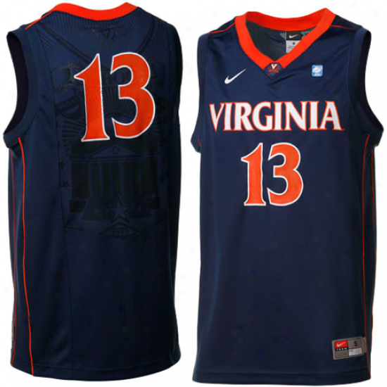 Nike Virginia Cavaliers #13 Aerographic Replica Basketball Jersey - Navy Blue