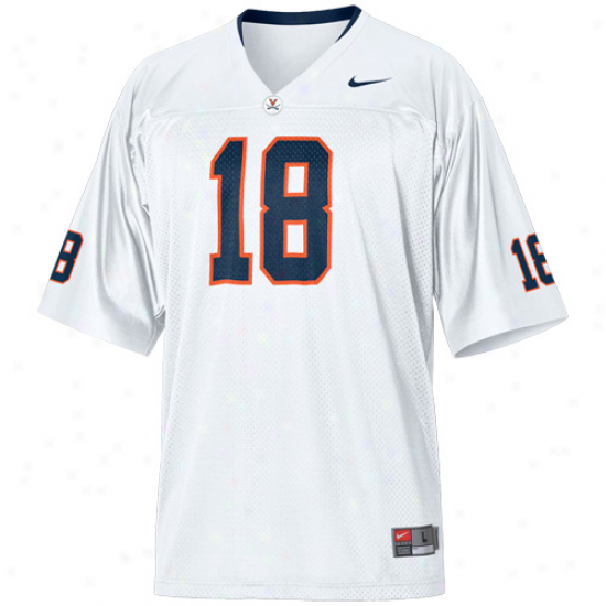 Nike Virginia Cavaliers #18 Replica Football Jersey - White