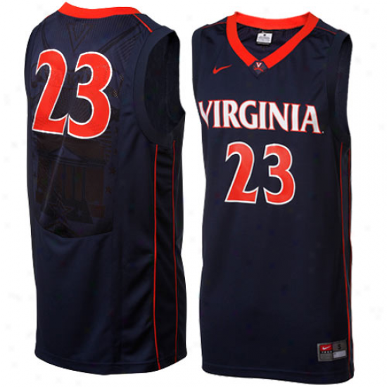 Nike Virginia Cavaliers #23 Replica Basketball Jersey - Navy Blue