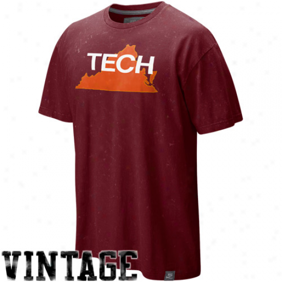 Nike Virginia Tech Hokies Maroon College Vault Seasonal Lava Wash Vintage T-shirt