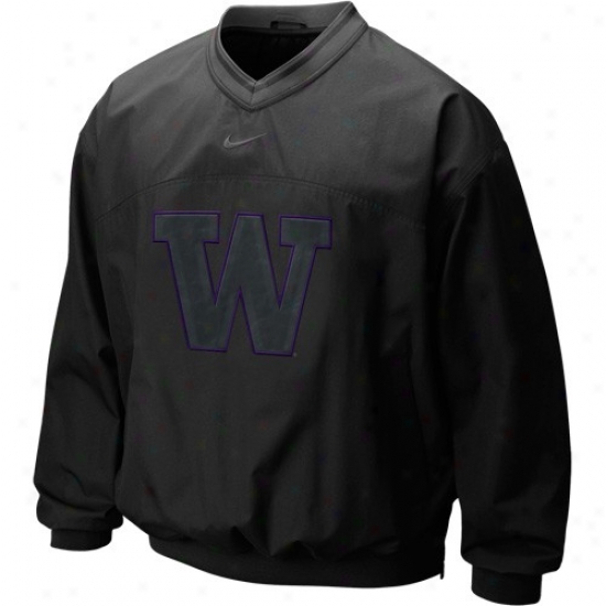 Nike Washington Huskies Black Classic Seasonal Windshirt