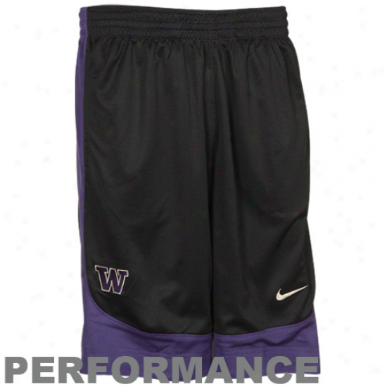 Nike Washington Huskies Black-purple Reversible Performance Basketball Shorts