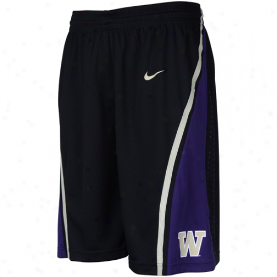 Nike Washington Huskies Black Replica Mesh Gamester Basketball Shorts