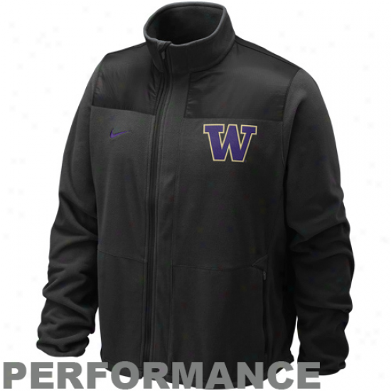 Nike Washington Huskies Black Therma-fit Full Zip Performance Jerkin