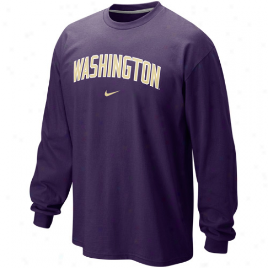 Nikw Washington Huskies Classoc Arch Long Sleeve T-shirt - Purple